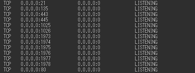 netstat LISTENING